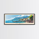 Salerno Italy Travel Art, City Art, Framed Canvas Print or Metal Wall Art, Europe Travel Poster, Panoramic Wall Art, Extra Wide Wall Art