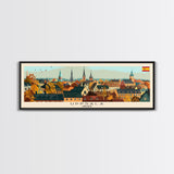 Uppsala Sweden Wall Art, Panoramic Travel Poster, Panoramic Framed Canvas Print, City Wall Art, Wall Hanging Home Decor, Travel Art