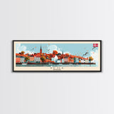 Vejle Denmark Travel Art, City Art, Framed Canvas Print or Metal Wall Art, Europe Travel Poster, Panoramic Wall Art, Extra Wide Wall Art