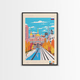 Tyumen Russia Travel Poster Framed Canvas Print, Midcentury Modern Art, Pop Art Wall Decor, Living Room Art, Scenic Wall Art