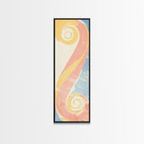 Abstract Patterns Swirling Japanese Design In Ukiyo-e Art On Framed Canvas Print Tall Skinny Wood Block Modern Wall Decor