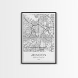 Arlington Street Map, Texas Map, City Art, Travel Map, Home Office Art, Family Gift, Modern Art, Wall Art, Canvas Print, Canvas Wall Art