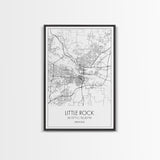 Little Rock Street Map, Arkansas Map, City Map Art, Modern Wall Art, Wall Art, Canvas Print, Travel Lover Gift, Kids Wall Art, Travel Art