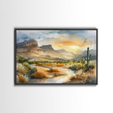 Beautiful Arizona Watercolor Landscape Painting Print, Wood Framed Art, Gift for him, painting, Prints, Abstract Wall Art