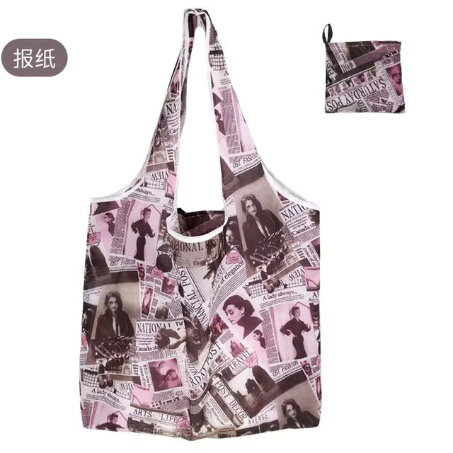 Large Foldable Packable Pocket Size Shopping Tote - Prints & Patterns