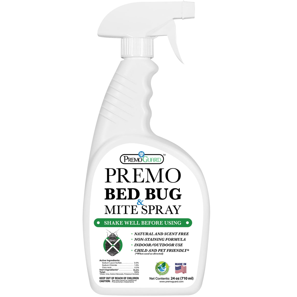 Bed Bug & Mite Killer - 24 oz - All Natural Non Toxic - By Premo Guard