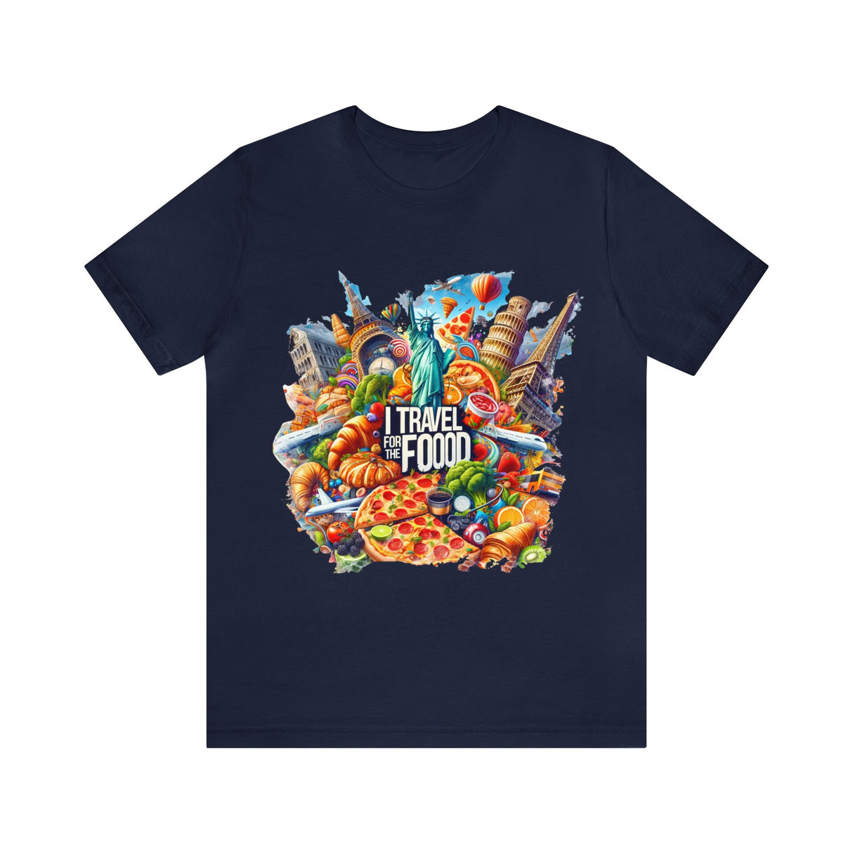 "I Travel for The Food" full color T-shirt