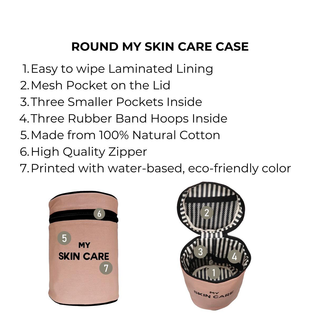 Round My Skin Care Case, Pink/Blush