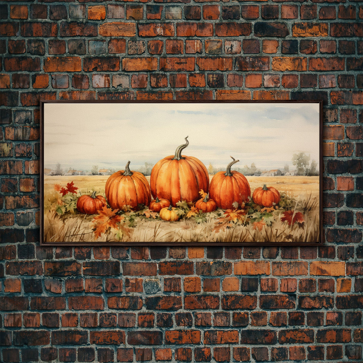 Pumpkin Decor, Autumn Wall Art, Farm Wall Decor, Canvas Print, Wall Hanging, Panoramic Art, Kitchen Prints, Rustic Wall Decor, Western Art