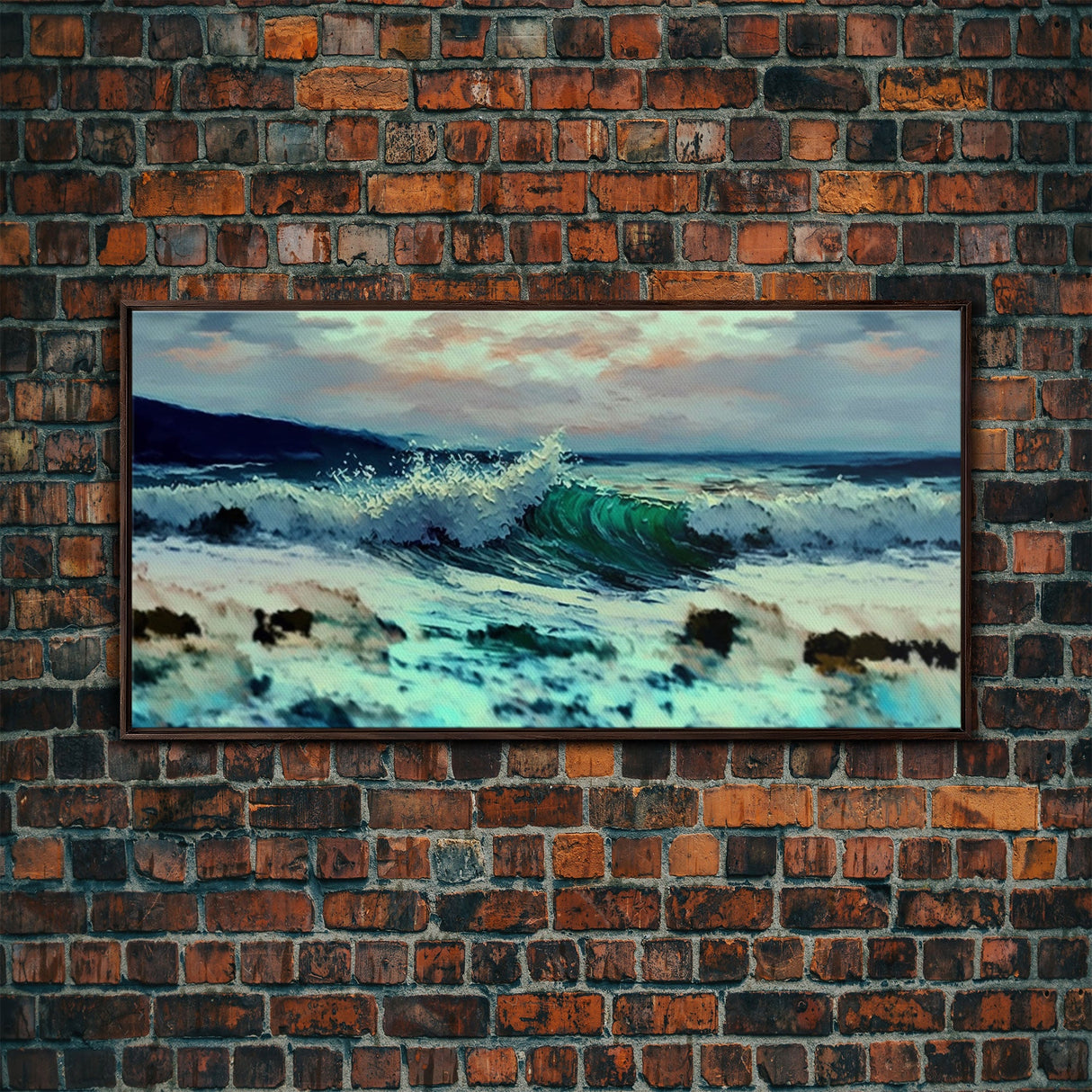 Wave, Ocean Wall Art, Impressionist Oil Painting On Canvas, Ready To Hang Large Landscape Canvas Wall Art Print With Or Without Wood Frame