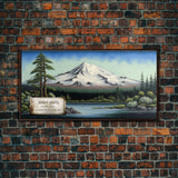 Mount Shasta, Mountains of California, Travel Poster Wall Art, Framed Canvas Print, American Mountains, Mountain Landscape Painting