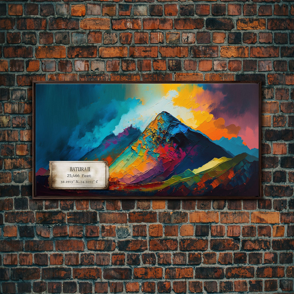 Batura II, Mountain Wall Art, Framed Canvas Print, Mountain landscape Paining Print, Abstract Landscape Art