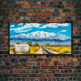 San Gorgonio Mountain, Travel Poster Wall Art, Framed Canvas Print, American Mountains, Mountain Landscape Painting, Mountains of California