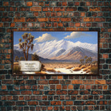 Mount San Jacinto, Travel Poster Wall Art, Framed Canvas Print, American Mountains, Mountain Landscape Painting, Mountains of California