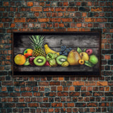 Fruits Wall Art, Food Wall Decor, Farmhouse Wall Decor, Kitchen Wall Art, Panoramic Wall Decor, Canvas Print, Wall Art, Framed Canvas Art