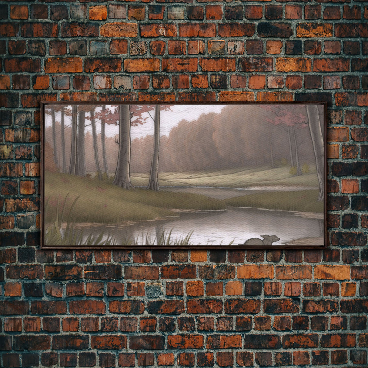 Pond Wall Art, Landscape Wall Decor, Trees Wall Art, Nature Wall Decor, Panoramic Wall Decor, Canvas Print, Wall Art, Framed Canvas Art