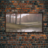 Pond Wall Art, Landscape Wall Decor, Trees Wall Art, Nature Wall Decor, Panoramic Wall Decor, Canvas Print, Wall Art, Framed Canvas Art