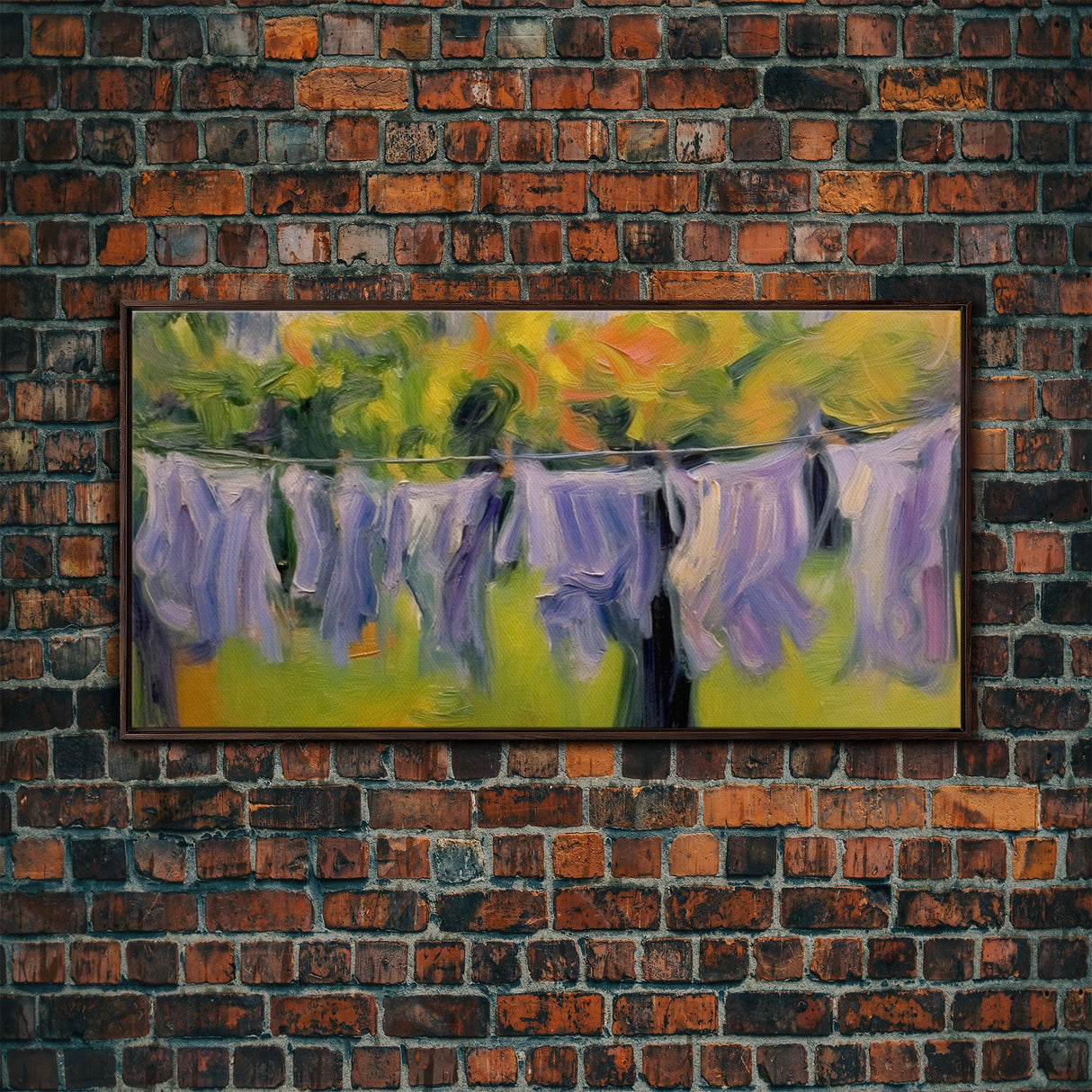 Oil Painting Laundry Wall Art, Laundry Wall Decor, Laundry Room Art, Panoramic Wall Decor, Canvas Print, Wall Art, Framed Canvas Art