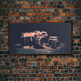 Film Camera Wall Decor, Camera Wall Art, Retro Wall Art, Photography Art, Panoramic Wall Decor, Canvas Print, Wall Art, Framed Canvas Art