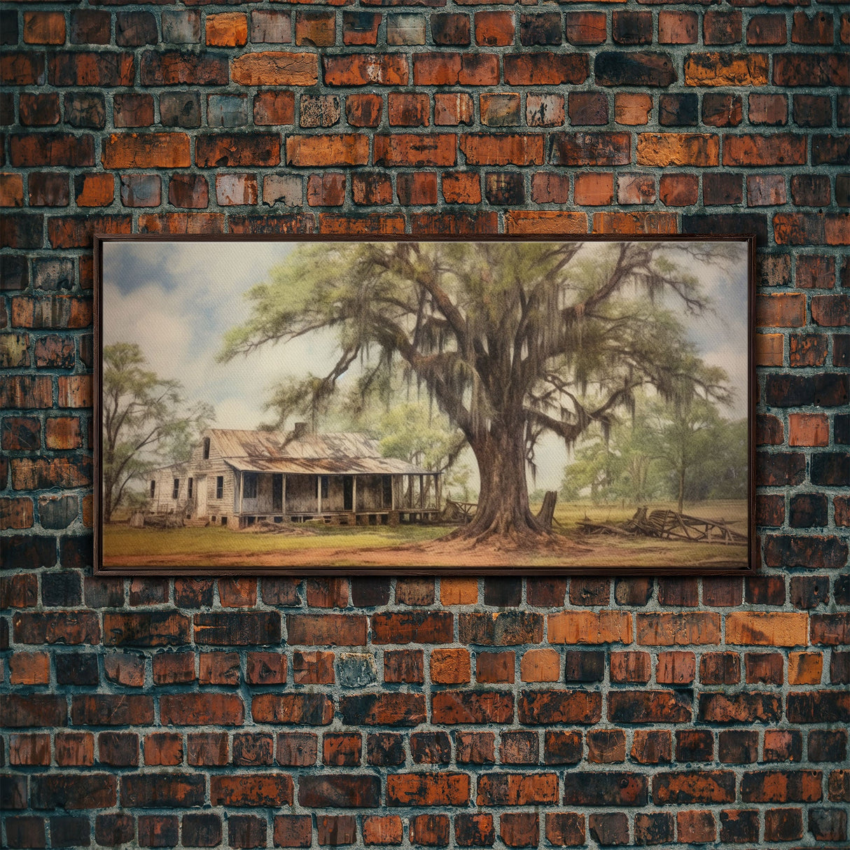 Abandoned House Wall Decor, Rural Wall Decor, Old Farm House Wall Decor, Panoramic Wall Decor, Canvas Print, Wall Art, Framed Canvas Art