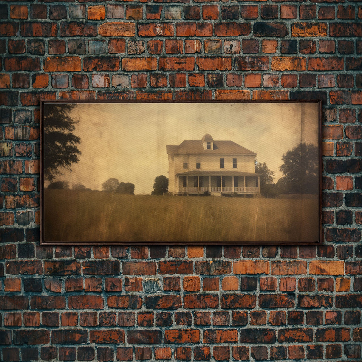 Old Farm House Wall Decor, Abandoned House Wall Decor, Rural Wall Decor, Panoramic Wall Decor, Canvas Print, Wall Art, Framed Canvas Art