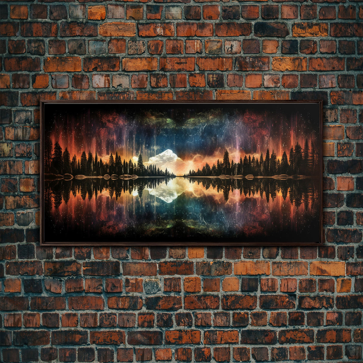 Vibrant Landscape Wall Art, Reflection Wall Decor, Abstract Art Print, Panoramic Wall Decor, Canvas Print, Wall Art, Framed Canvas Art