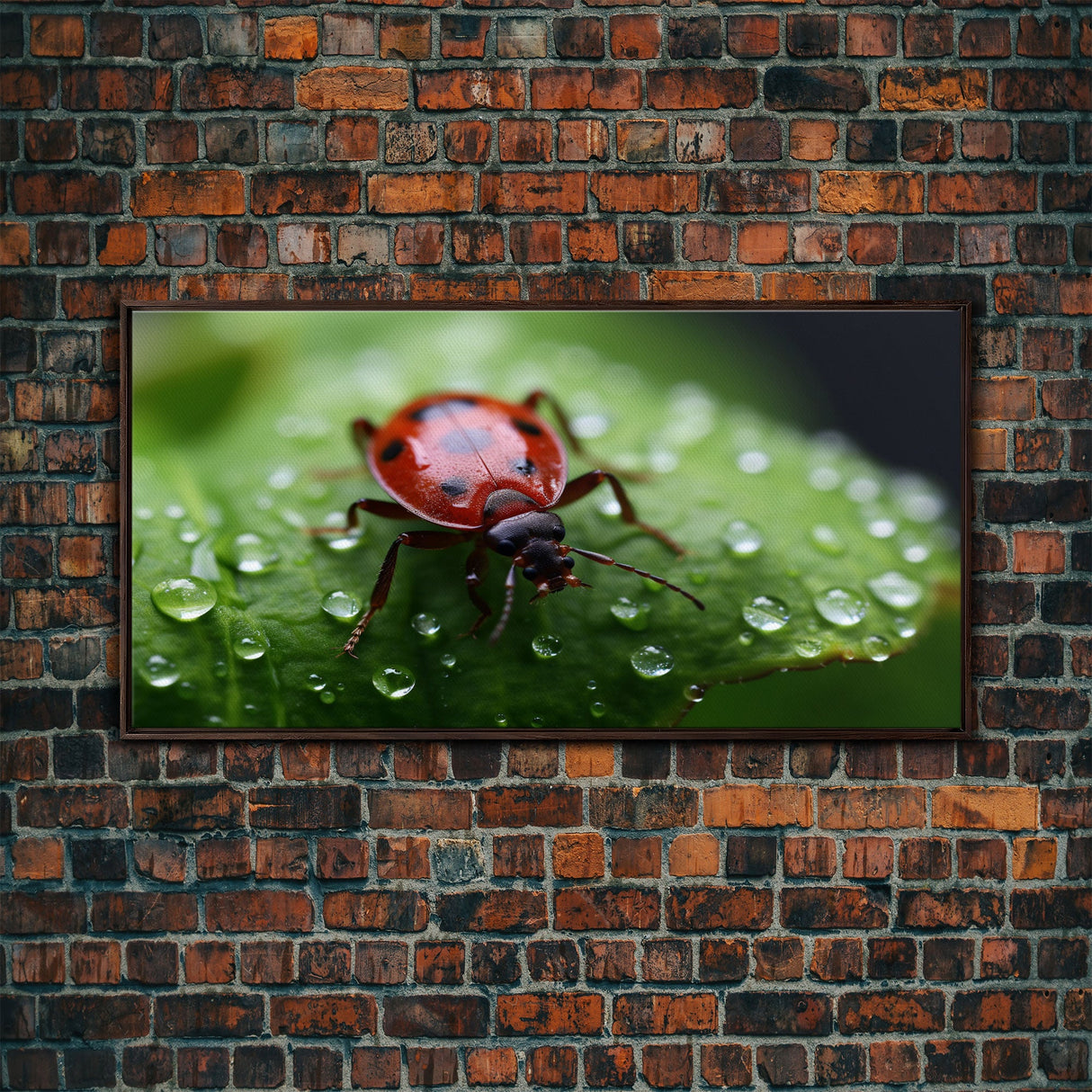 Insect Art, Nature Wall Art, Ladybug, Panoramic Art, Wall Art, Canvas Art, Landscape Art, Unique Gift, Home Office Art, Wall Hanging