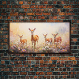 Deer Wall Art, Deer Art Print, Animal Wall Art, Panoramic Art, Wall Art, Canvas Art, Landscape Art, Southern Wall Art, Farmhouse Wall Decor