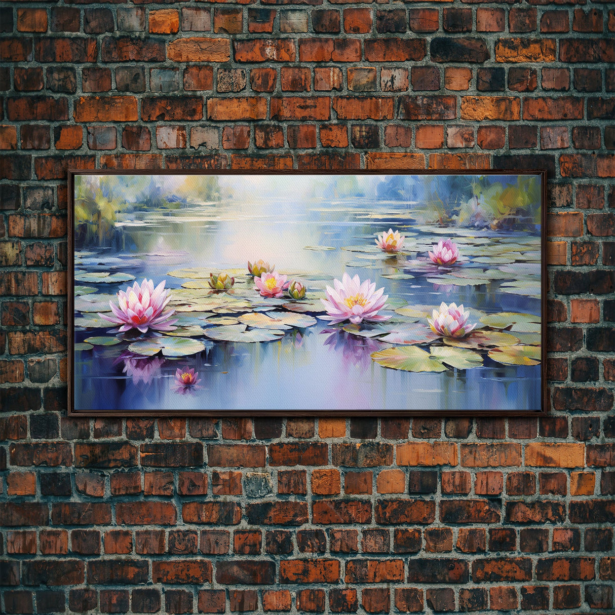 Lake Wall Art, Lotus Wall Art, Lily Pads Art, Panoramic Art, Wall Art, Canvas Art, Landscape Art, Going Away Gift, Office Wall Art, RV Decor