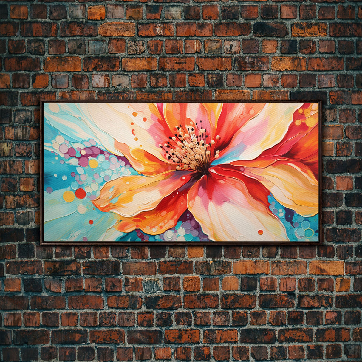 Hibiscus Wall Art, Tropical Flower Print, Pink Flower, Panoramic Art, Wall Art, Canvas Art, Landscape Art, Boho Wall Art, Rustic Wall Decor