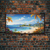 Beach Wall Art, Ocean Wall Art, Nautical Print, Tropical Art, Panoramic Art, Wall Art, Canvas Art, Landscape Art, Beach House Wall Art