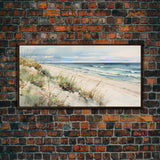 Framed Ocean Art, Beach Wall Art, Canvas Print, Framed Wall Art, Living Room Wall Decor, Abstract Landscape Art, Beach Painting