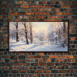 Winter Wall Art,  Forest Art, Winter Forest Print, Panoramic Landscape, Wall Art, Canvas Wall Art, Landscape Art Print, Office Wall Décor