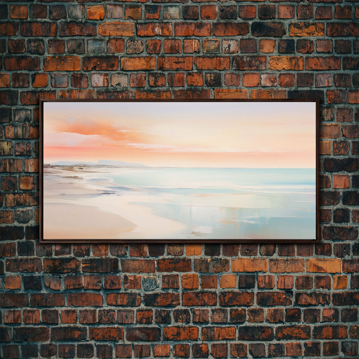 Seascape Art, Beach Art Print, Pink Sky Print, Panoramic Art, Wall Art, Canvas Art, Landscape Art Print, Gift For Couples, Family Home Décor