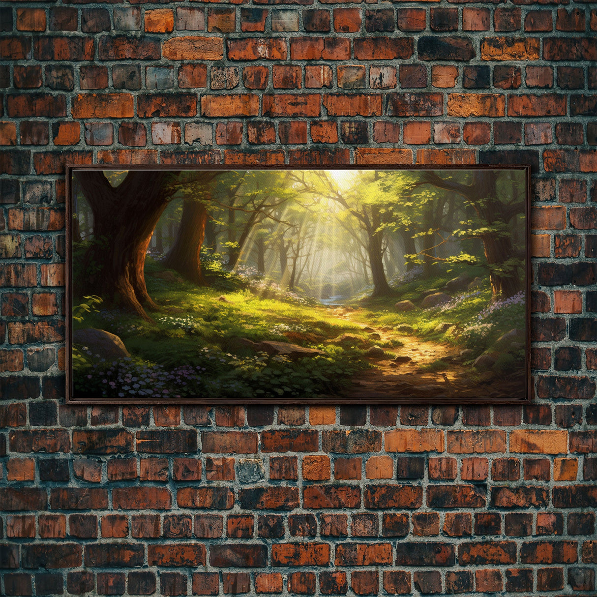 Forest Wall Art, Trees Art Print, Enchanted Forest, Panoramic Art, Wall Art, Canvas Art, Landscape Art Print, Game Room Décor, Cozy Gift