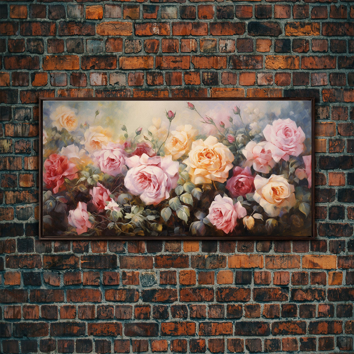 Roses Wall Art, Floral Art Print, Botanical Wall Art, Panoramic Art, Wall Art, Canvas Art, Landscape Art, Home Decor Prints, Office Wall Art