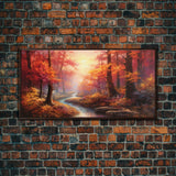 Sunset Wall Art, Forest Wall Art, Autumn Art, River Art, Panoramic Art, Wall Art, Canvas Art, Landscape Art, Couples Gift, Farmhouse Decor