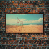 Beach Volleyball Net, Framed Canvas Print, Liminal Art, Framed Wall Decor, Beach Photography, Surf Art, Surf Print, Nautical Decor