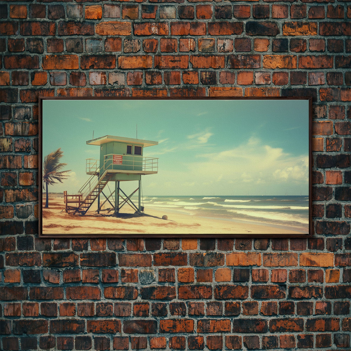 Beach Lifeguard Hut, Framed Canvas Print, Liminal Art, Framed Wall Decor, Beach Lifeguard Photography, Surf Art, Surf Print, Nautical Decor