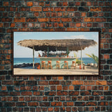 Beachside Tiki Hut Bar and Grill, Framed Canvas Print, Liminal Art, Framed Wall Decor Beach Photography, Surf Art, Surf Print Nautical Decor