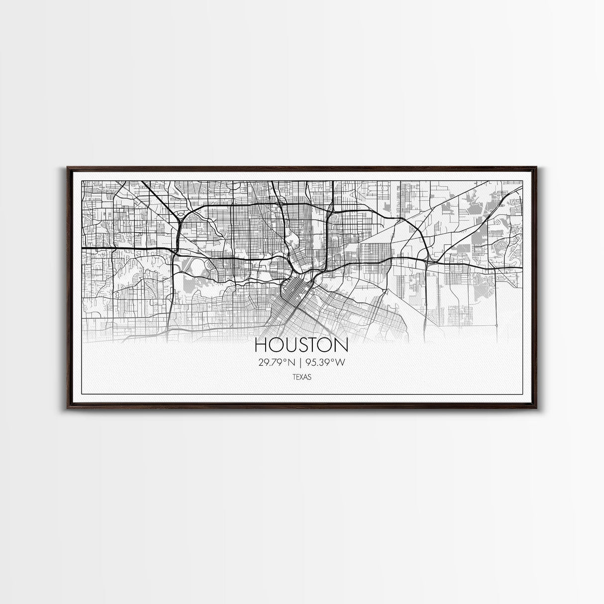 Houston City Map, Texas Map, Map Art, Modern Art, Wall Art, Canvas Art, Western Wall Art, Country Décor, Texas Wall Art, Anniversary Gift