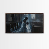 The Ghostly Pride, Framed Canvas Print, Dark Academia Oil Painting, Victorian Style Halloween Art