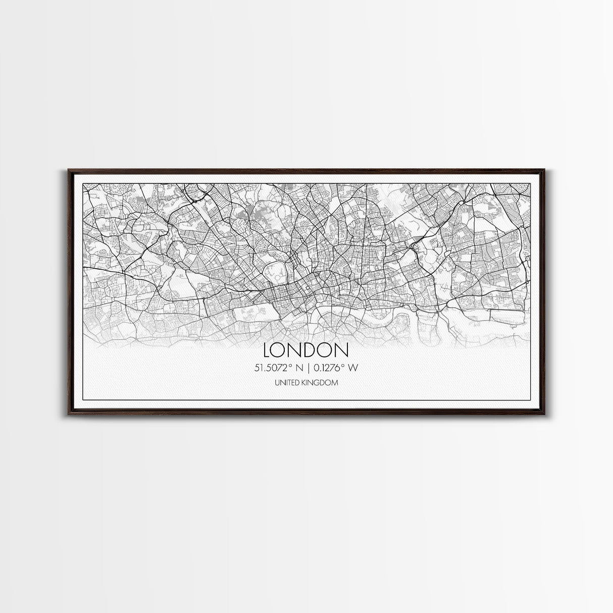 London City Map, England Map, Map Art, Modern Art, Wall Art, Canvas Art, Dorm Room Décor, Beach House Art, Travel Lover Gift, Home Décor