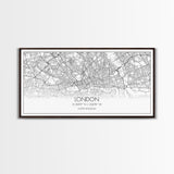 London City Map, England Map, Map Art, Modern Art, Wall Art, Canvas Art, Dorm Room Décor, Beach House Art, Travel Lover Gift, Home Décor