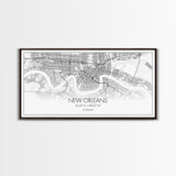 New Orleans City Map, Louisiana Map, Map Art, Minimalist Wall Art, Wall Art, Canvas Art, Housewarming Gift, Trendy Wall Art, Panoramic Art