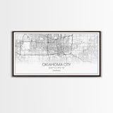 Oklahoma City Map, Oklahoma Art, Map Print, Minimalist Wall Art, Wall Art, Canvas Art, Panoramic Art, Farmhouse Décor, Real Estate Gift