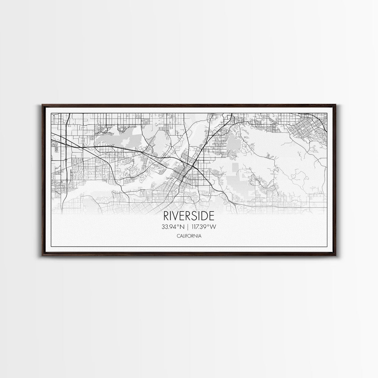 Riverside City Map, California Art, Map Print, Minimalist Wall Art, Wall Art, Canvas Art, Panoramic Wall Art, Gift For Graduation, Room Art