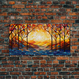 Abstract Art Print, Botanical Art, Sunset Wall Art, Vibrant Art, Autumn Print, Fall Wall Art, Canvas Art Print, Wall Hanging, Panoramic Art