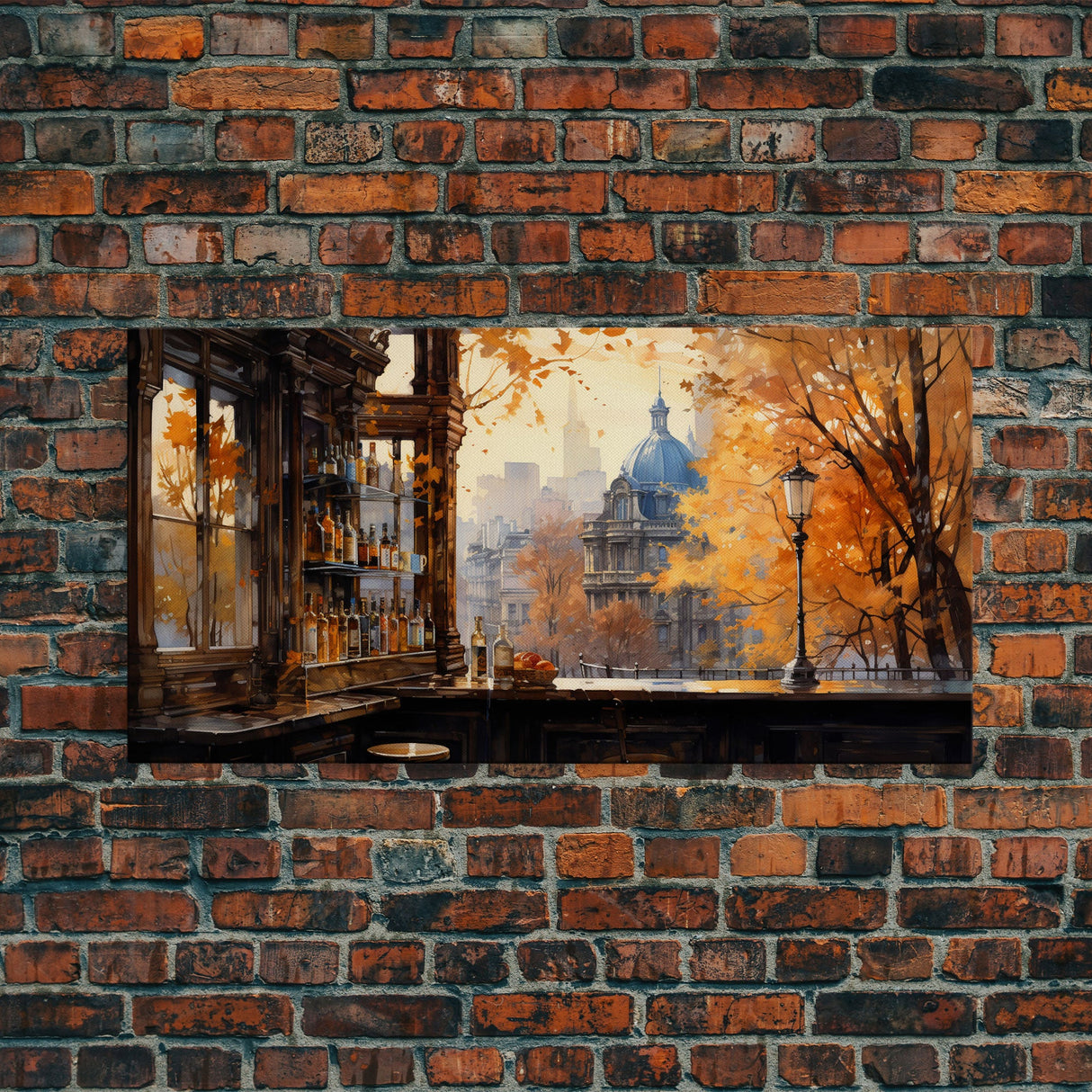 Tavern Art, Bar Wall Decor, Fall Wall Print, Canvas Print, Wall Hanging, Panoramic Art, Bar Cart Art, Kitchen Wall Decor, Bedroom Prints