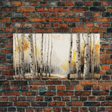 Canvas Print Of Abstract Birch Oil Painting, Large Original Art, Fall Birch Forest ,Contemporary Living Room Wall Art Decor